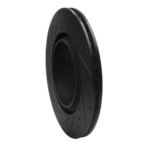 BMW 760LI Brake Rotor (1) - Rear Right - R1 Concepts - Drilled & Slotted - Black - `09-`19